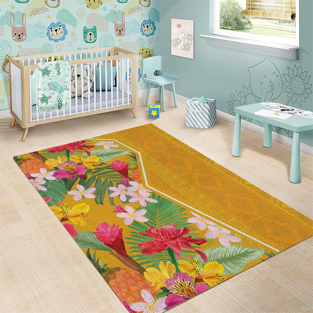Africa Tropical Flowers Area Rug Yellow Version - Wonder Print Shop