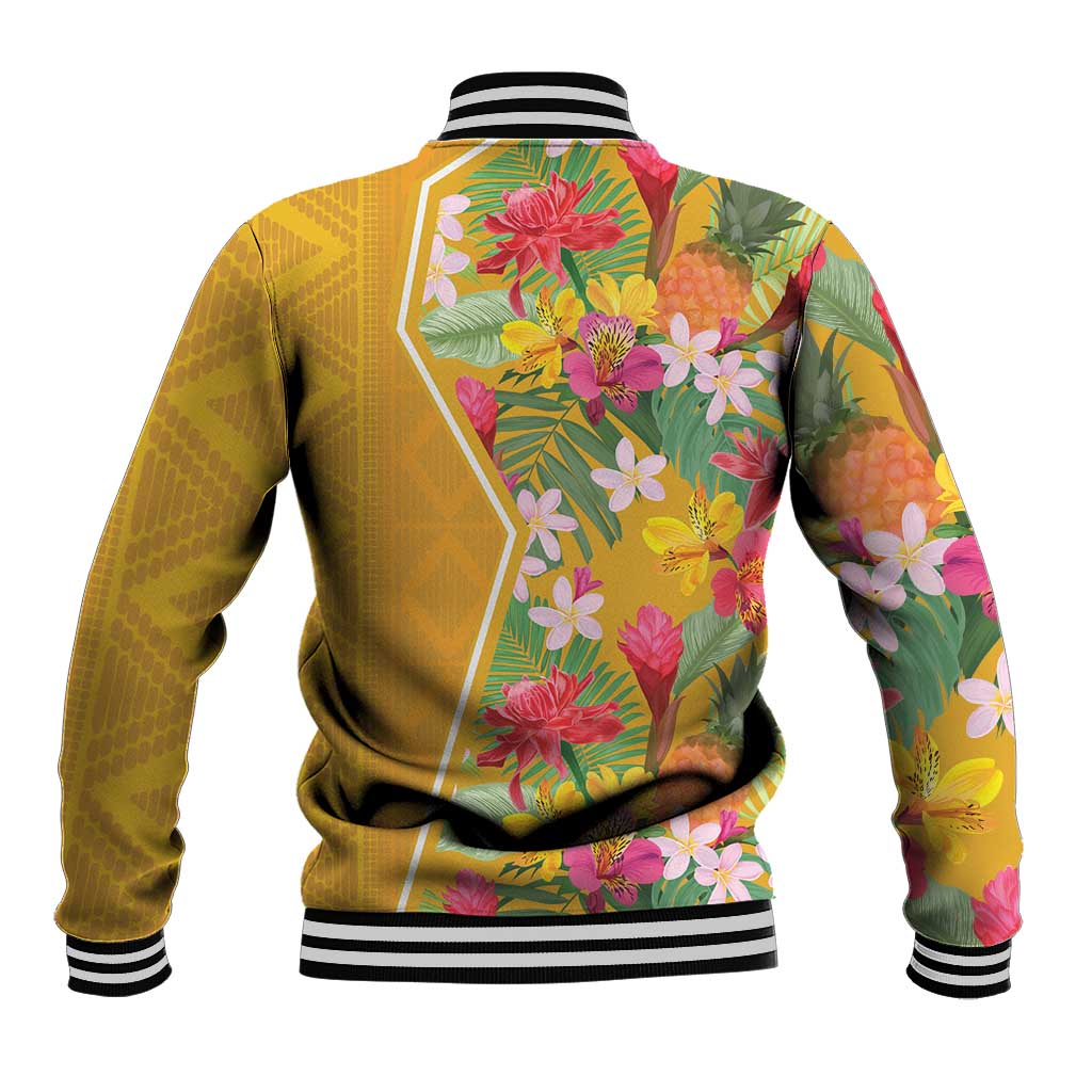Africa Tropical Flowers Baseball Jacket Yellow Version - Wonder Print Shop