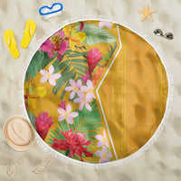 Africa Tropical Flowers Beach Blanket Yellow Version - Wonder Print Shop