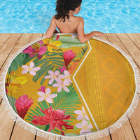 Africa Tropical Flowers Beach Blanket Yellow Version - Wonder Print Shop