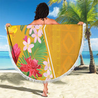 Africa Tropical Flowers Beach Blanket Yellow Version - Wonder Print Shop