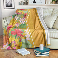 Africa Tropical Flowers Blanket Yellow Version