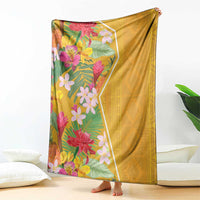 Africa Tropical Flowers Blanket Yellow Version