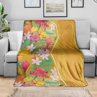 Africa Tropical Flowers Blanket Yellow Version