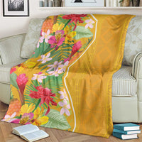 Africa Tropical Flowers Blanket Yellow Version