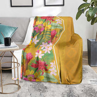 Africa Tropical Flowers Blanket Yellow Version