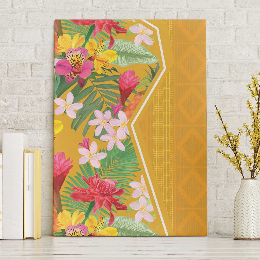 Africa Tropical Flowers Canvas Wall Art Yellow Version - Wonder Print Shop