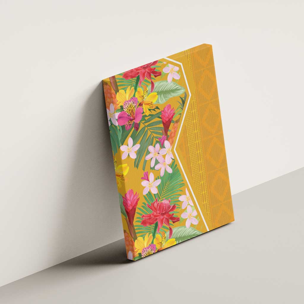 Africa Tropical Flowers Canvas Wall Art Yellow Version - Wonder Print Shop
