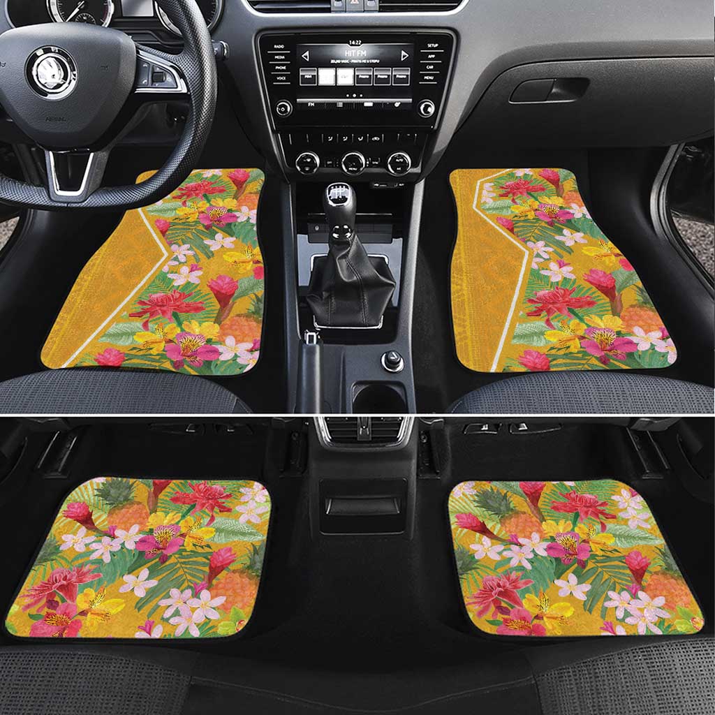 Africa Tropical Flowers Car Mats Yellow Version - Wonder Print Shop