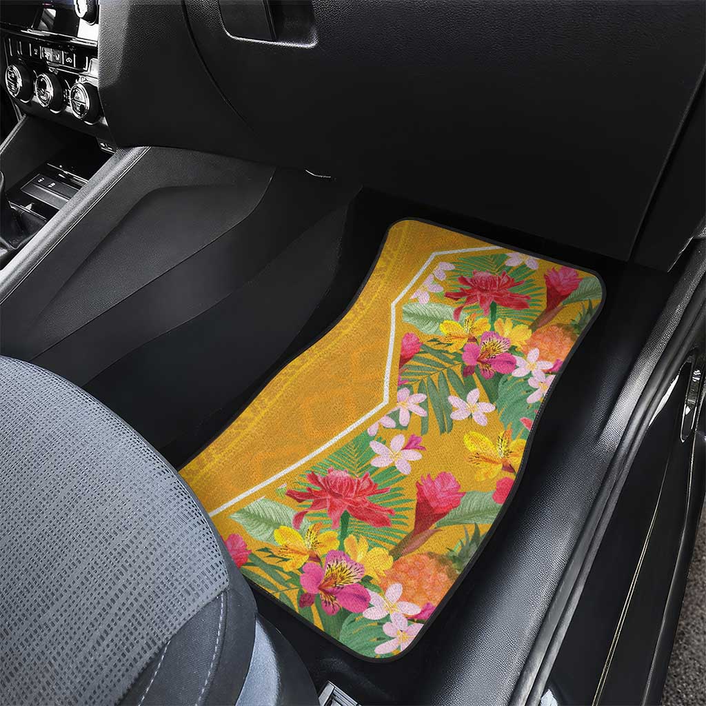 Africa Tropical Flowers Car Mats Yellow Version - Wonder Print Shop