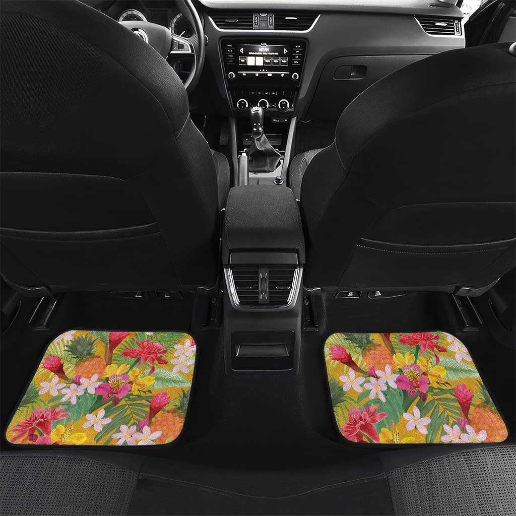 Africa Tropical Flowers Car Mats Yellow Version - Wonder Print Shop