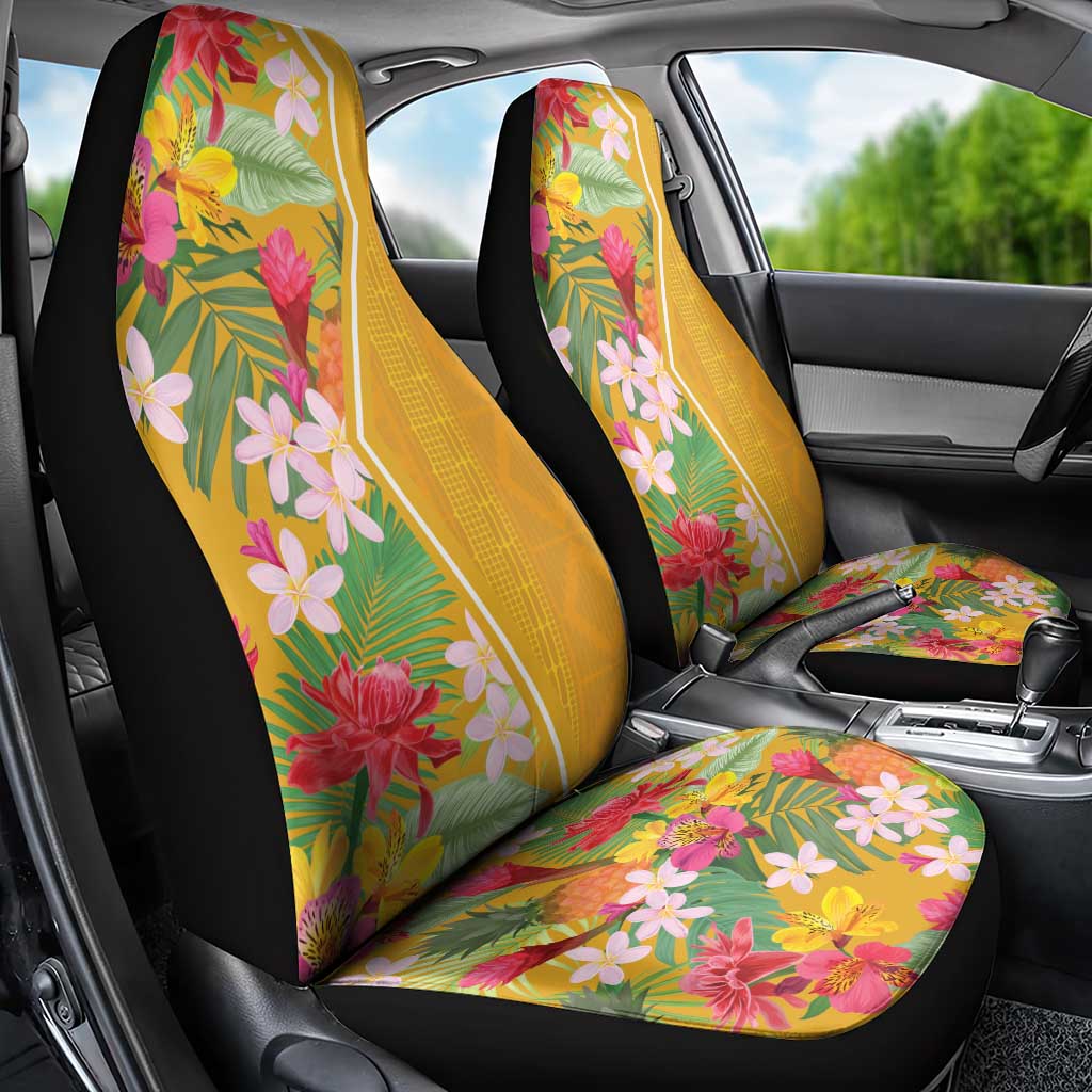 Africa Tropical Flowers Car Seat Cover Yellow Version - Wonder Print Shop