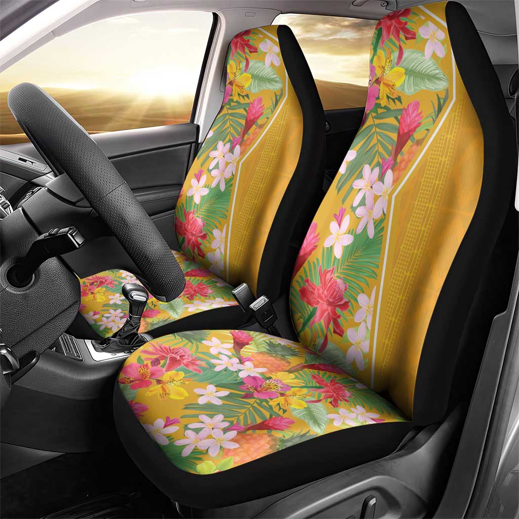 Africa Tropical Flowers Car Seat Cover Yellow Version - Wonder Print Shop