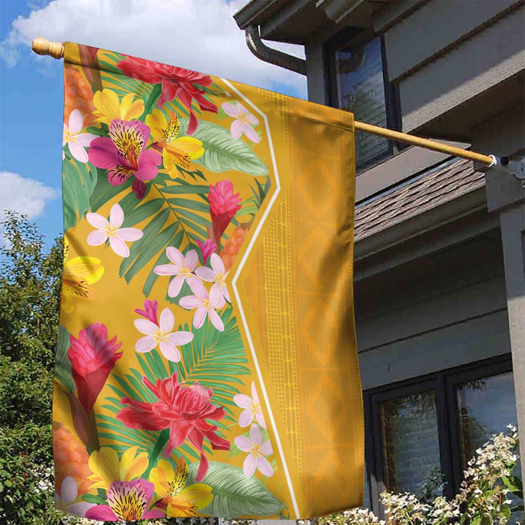 Africa Tropical Flowers Garden Flag Yellow Version - Wonder Print Shop