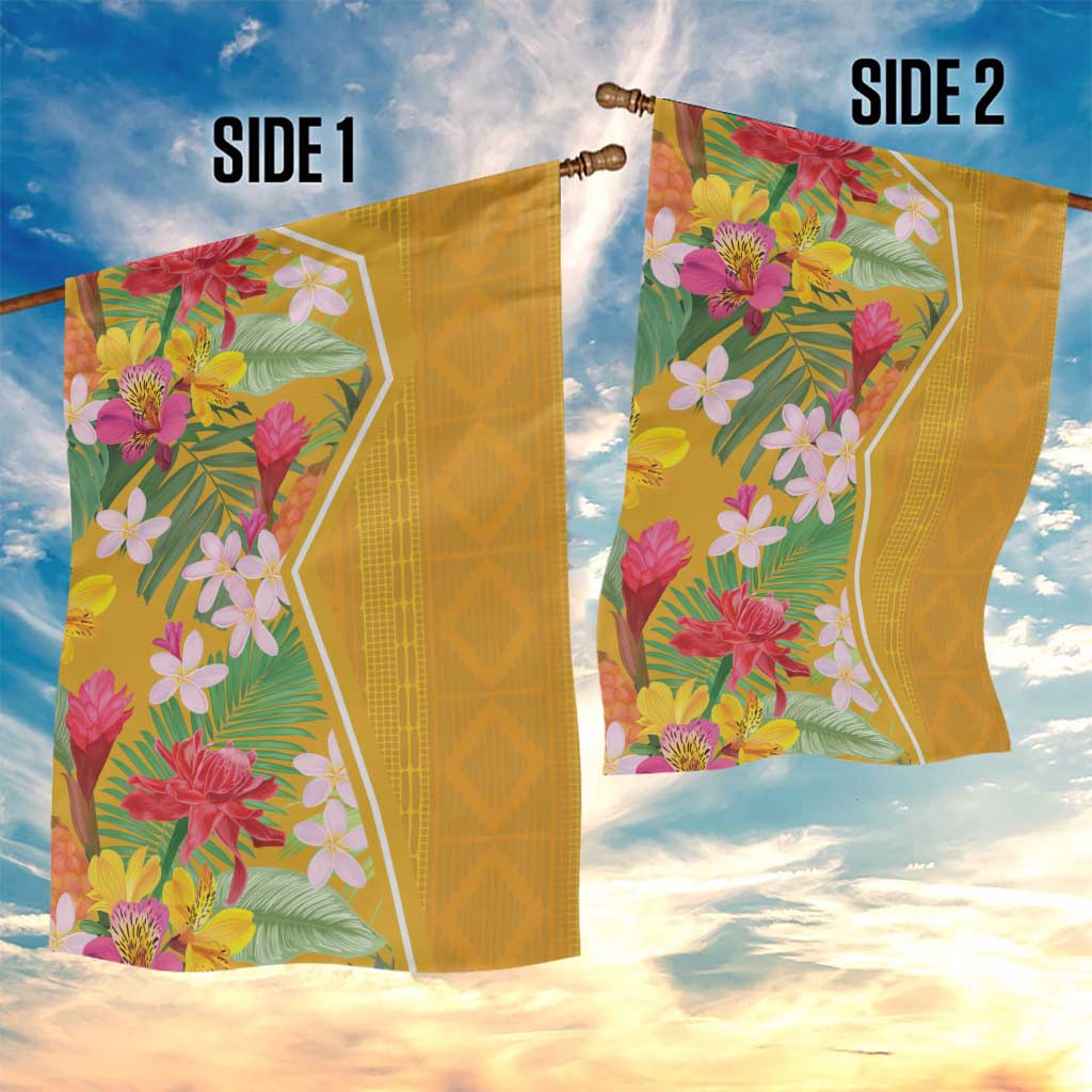 Africa Tropical Flowers Garden Flag Yellow Version - Wonder Print Shop