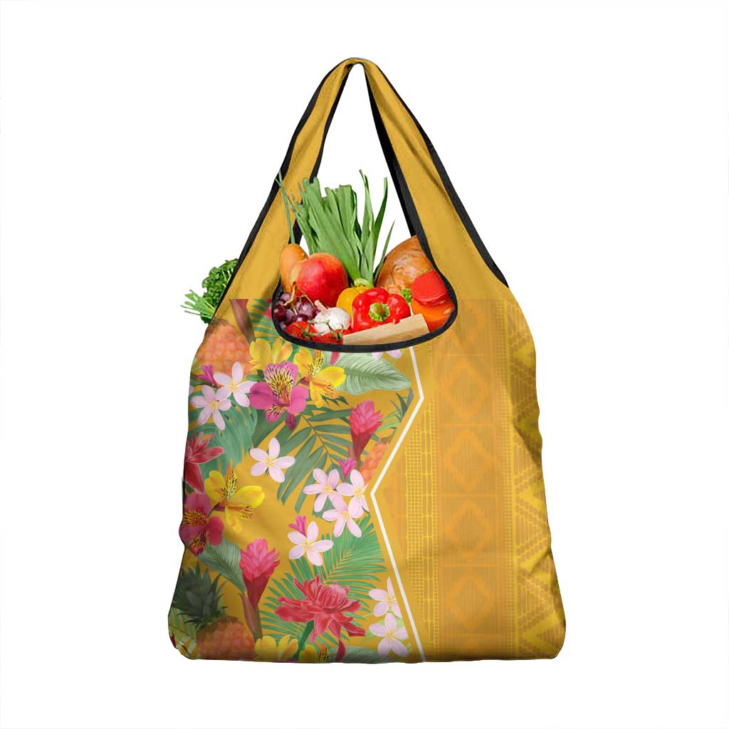 Africa Tropical Flowers Grocery Bag Yellow Version