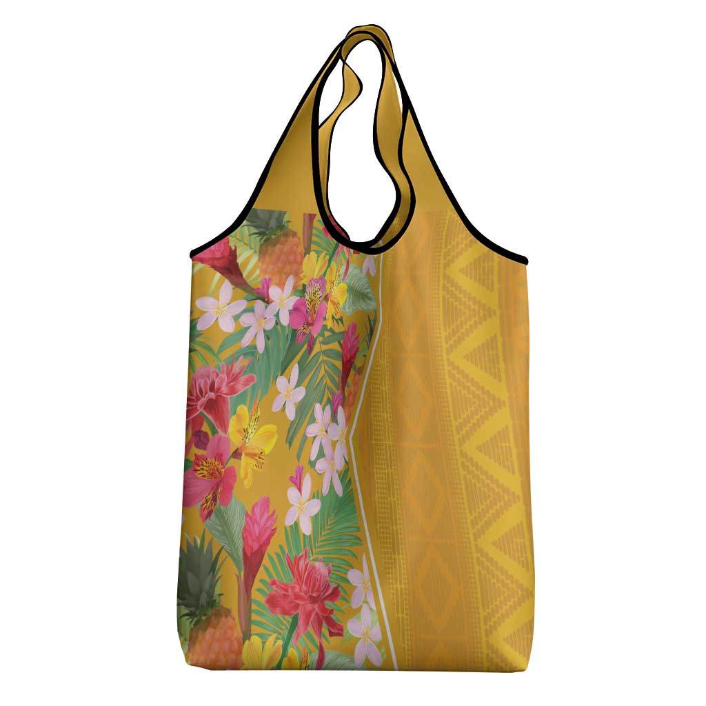 Africa Tropical Flowers Grocery Bag Yellow Version