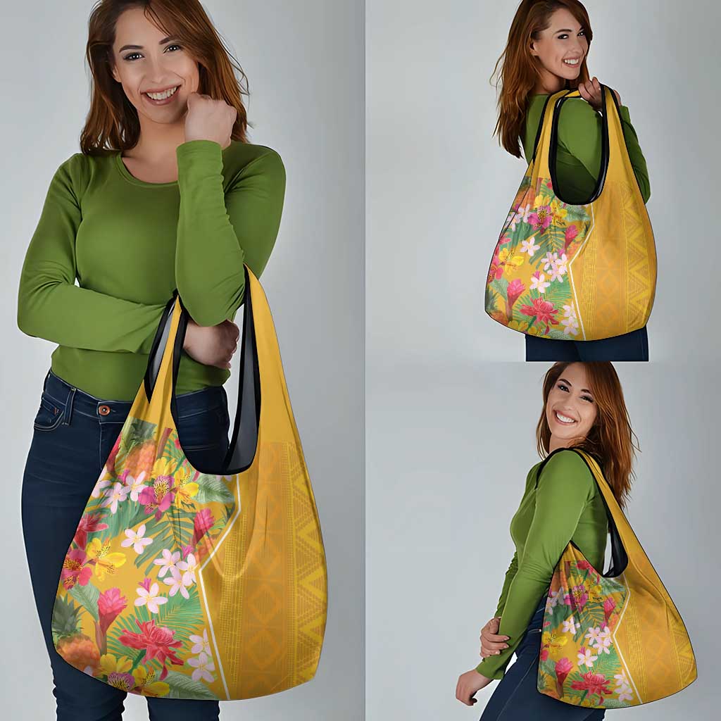 Africa Tropical Flowers Grocery Bag Yellow Version