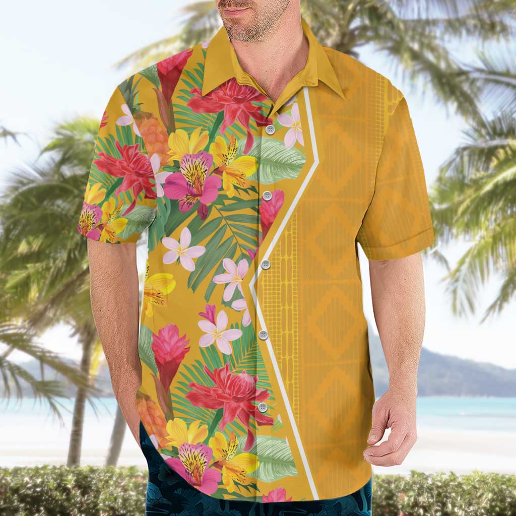 Africa Tropical Flowers Hawaiian Shirt Yellow Version - Wonder Print Shop