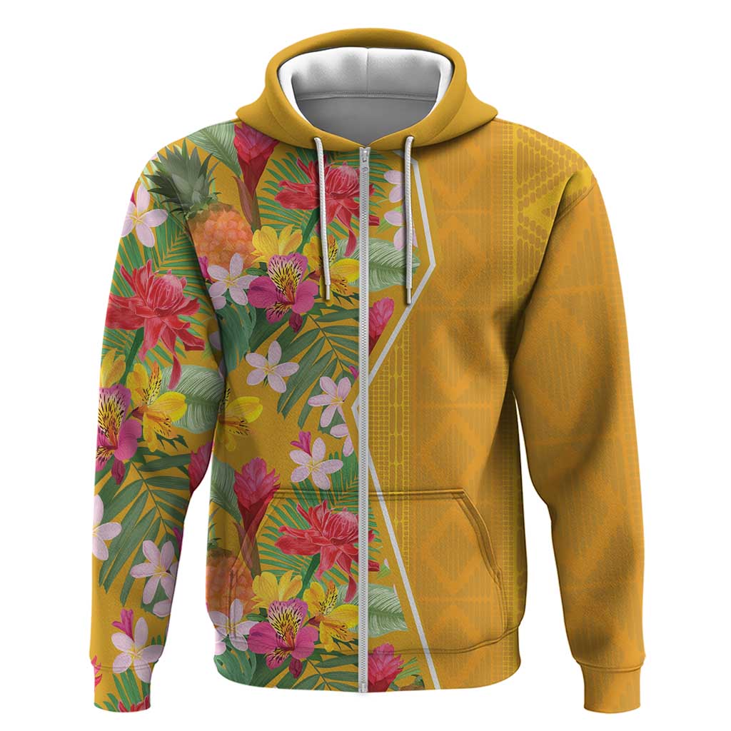 Africa Tropical Flowers Hoodie Yellow Version - Wonder Print Shop