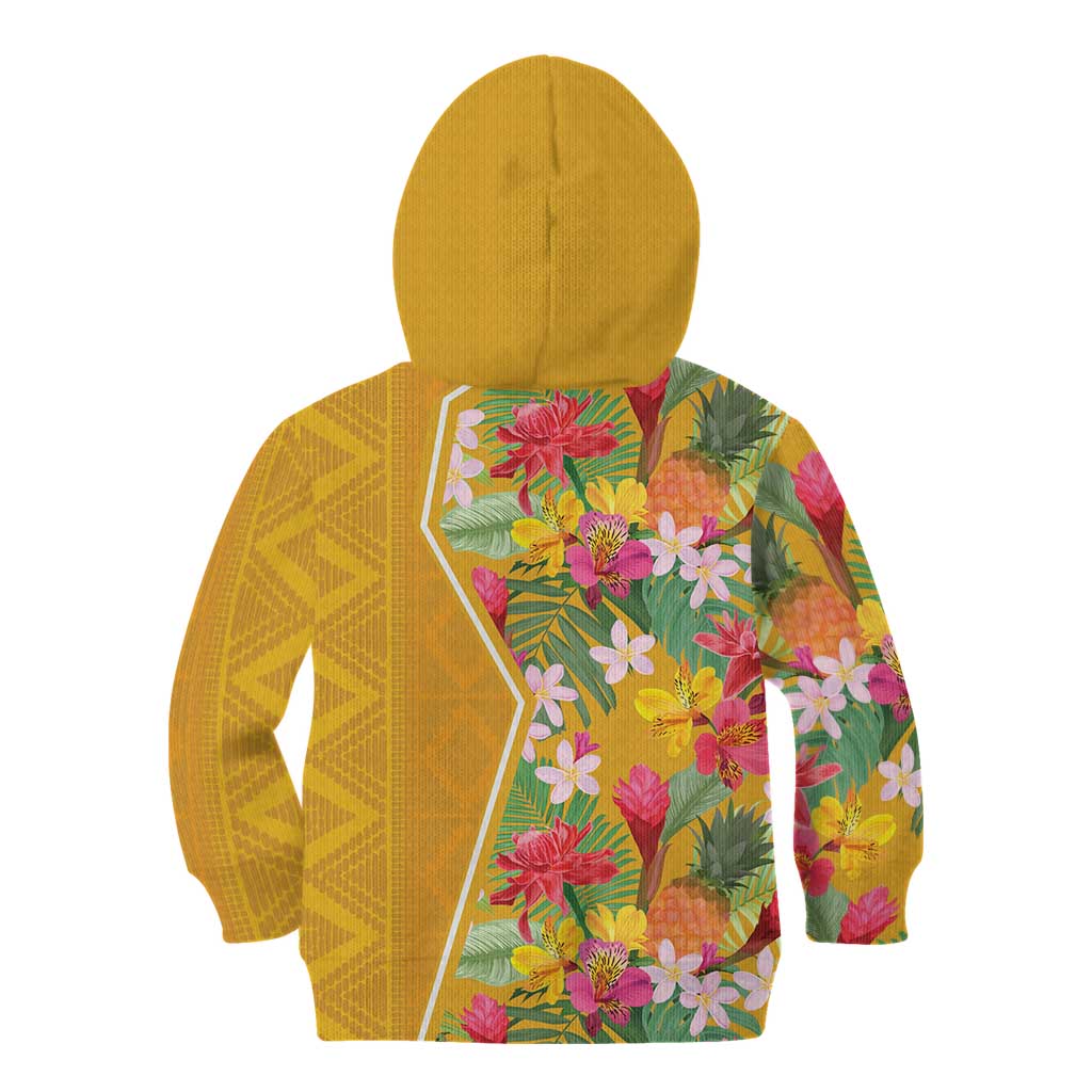 Africa Tropical Flowers Kid Hoodie Yellow Version - Wonder Print Shop