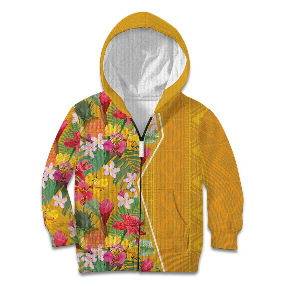 Africa Tropical Flowers Kid Hoodie Yellow Version - Wonder Print Shop