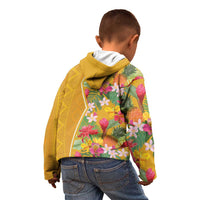 Africa Tropical Flowers Kid Hoodie Yellow Version - Wonder Print Shop
