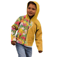 Africa Tropical Flowers Kid Hoodie Yellow Version - Wonder Print Shop