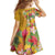 Africa Tropical Flowers Kid Short Sleeve Dress Yellow Version - Wonder Print Shop