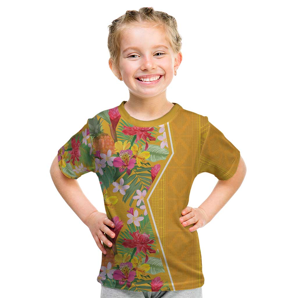 Africa Tropical Flowers Kid T Shirt Yellow Version - Wonder Print Shop