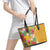 Africa Tropical Flowers Leather Tote Bag Yellow Version - Wonder Print Shop
