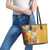Africa Tropical Flowers Leather Tote Bag Yellow Version - Wonder Print Shop