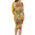 Africa Tropical Flowers Long Sleeve Bodycon Dress Yellow Version - Wonder Print Shop