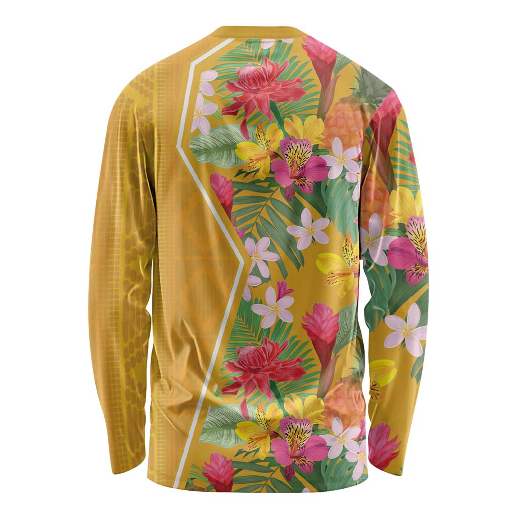 Africa Tropical Flowers Long Sleeve Shirt Yellow Version - Wonder Print Shop