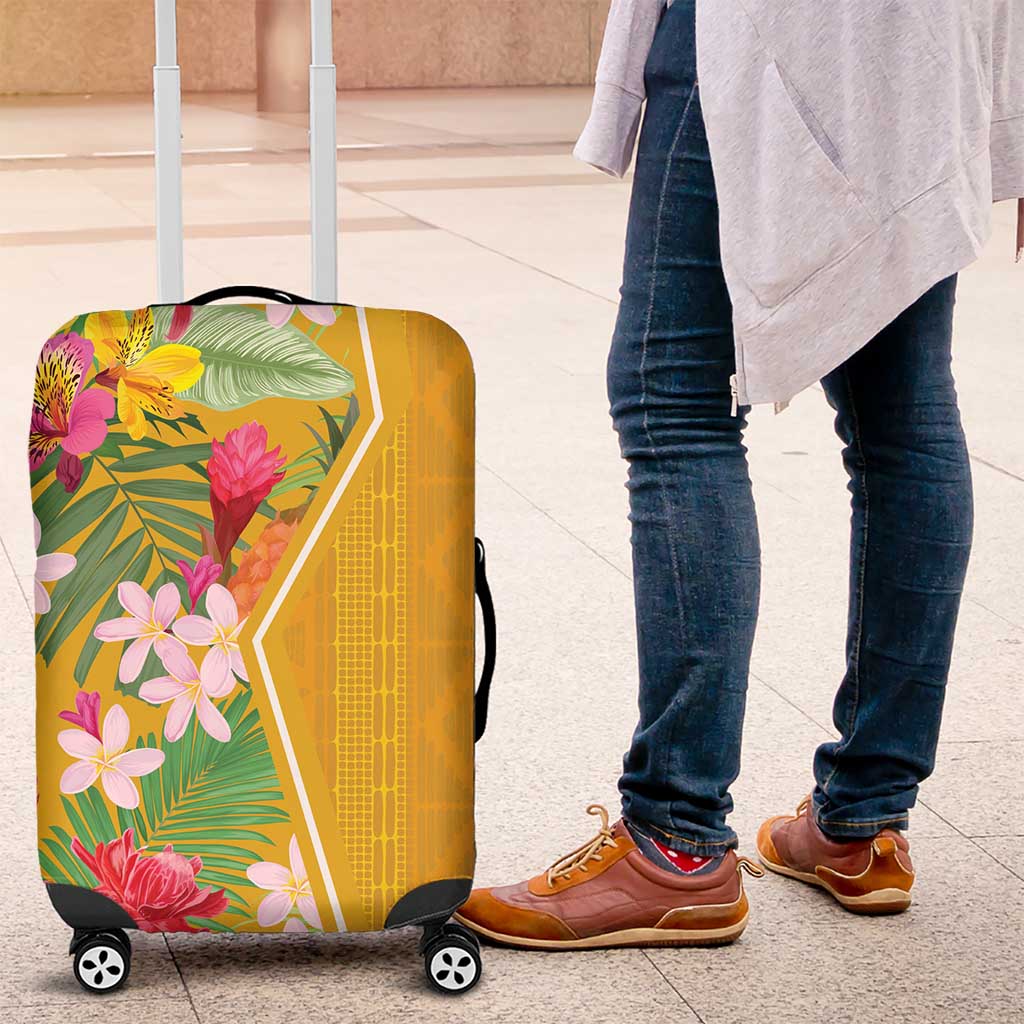 Africa Tropical Flowers Luggage Cover Yellow Version - Wonder Print Shop