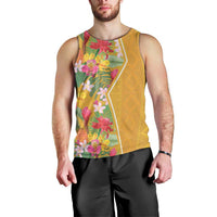 Africa Tropical Flowers Men Tank Top Yellow Version - Wonder Print Shop