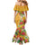 Africa Tropical Flowers Mermaid Dress Yellow Version - Wonder Print Shop