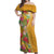 Africa Tropical Flowers Off Shoulder Maxi Dress Yellow Version - Wonder Print Shop