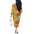 Africa Tropical Flowers Off The Shoulder Long Sleeve Dress Yellow Version - Wonder Print Shop