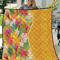 Africa Tropical Flowers Quilt Yellow Version - Wonder Print Shop