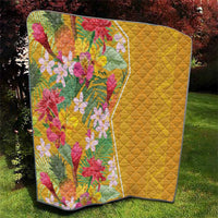 Africa Tropical Flowers Quilt Yellow Version - Wonder Print Shop