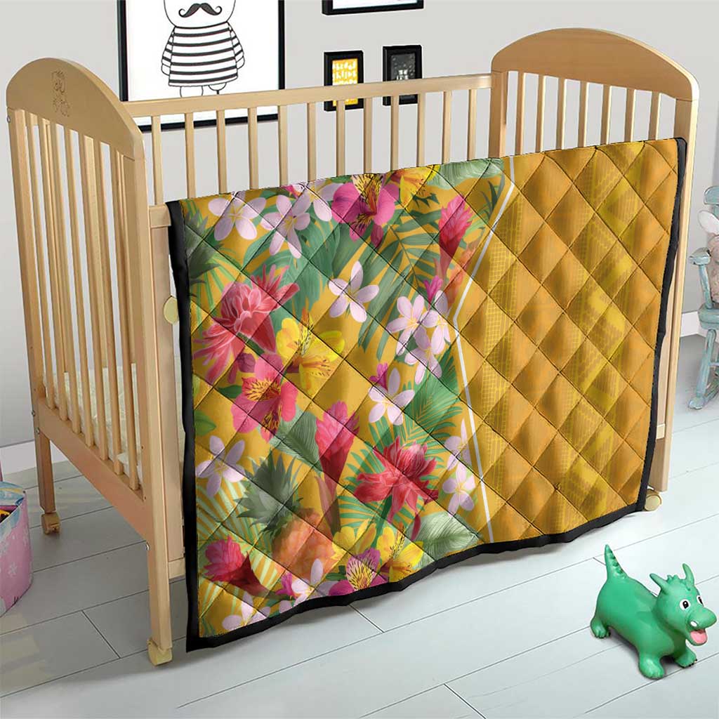 Africa Tropical Flowers Quilt Yellow Version - Wonder Print Shop