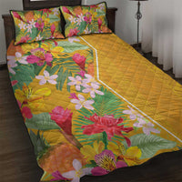 Africa Tropical Flowers Quilt Bed Set Yellow Version - Wonder Print Shop