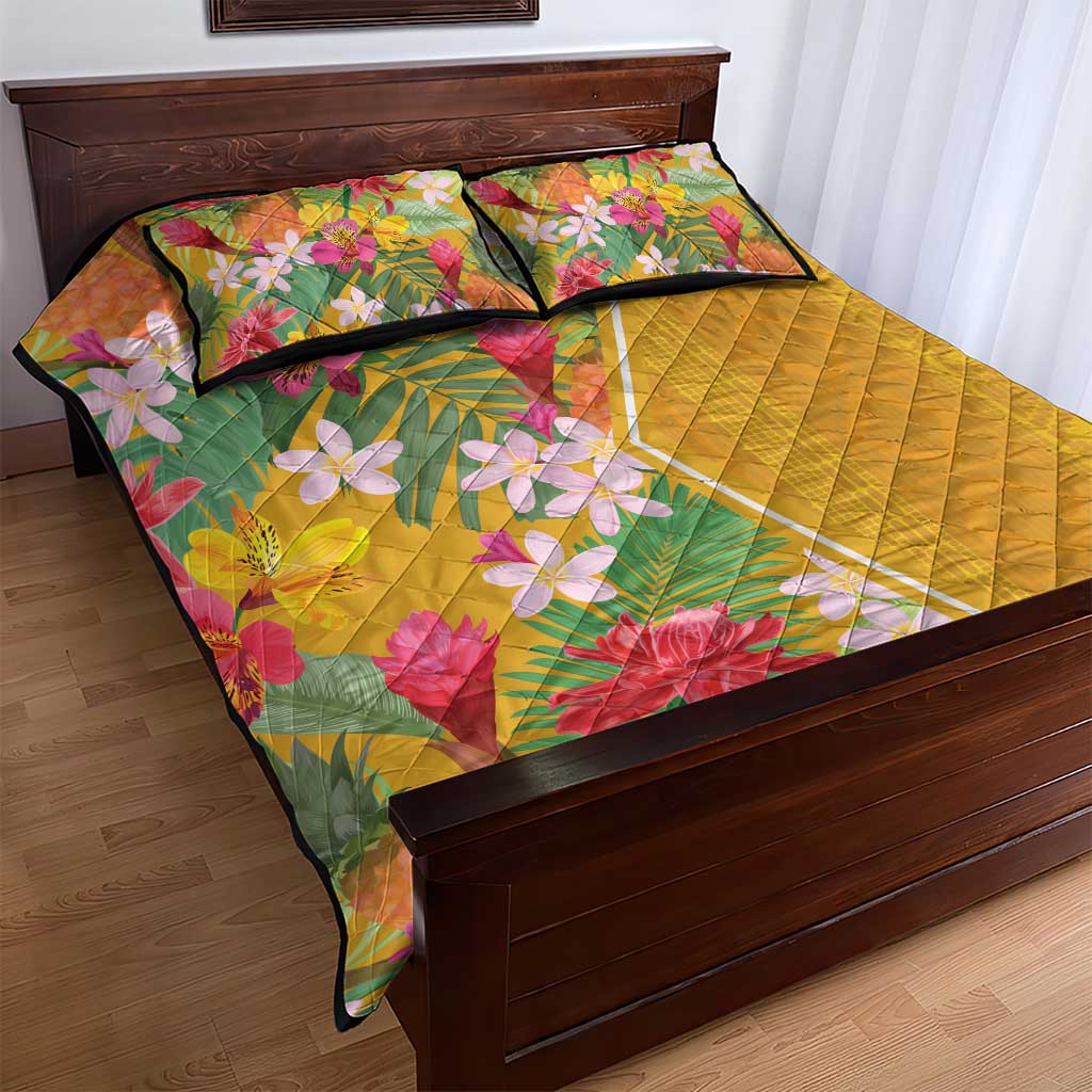 Africa Tropical Flowers Quilt Bed Set Yellow Version - Wonder Print Shop