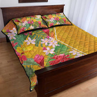 Africa Tropical Flowers Quilt Bed Set Yellow Version - Wonder Print Shop