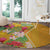 Africa Tropical Flowers Round Carpet Yellow Version
