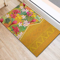 Africa Tropical Flowers Rubber Doormat Yellow Version - Wonder Print Shop