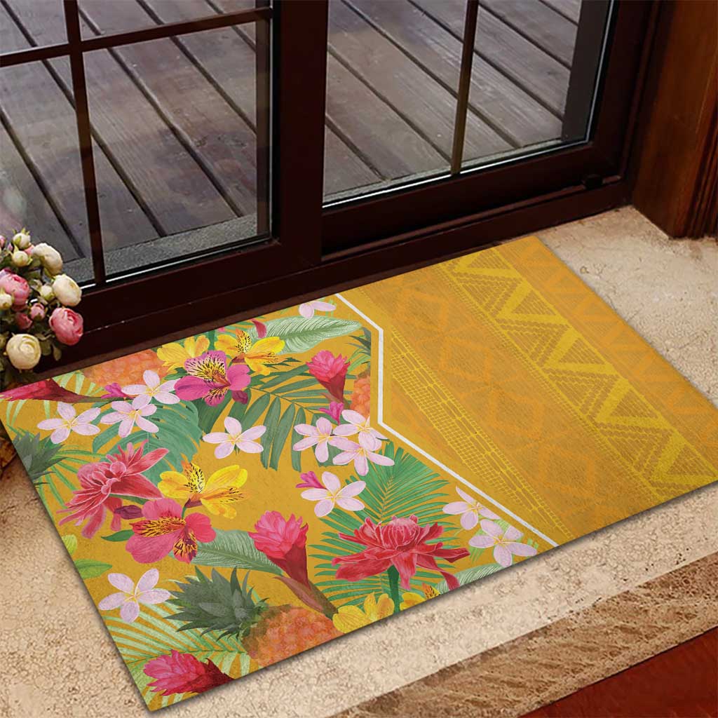 Africa Tropical Flowers Rubber Doormat Yellow Version - Wonder Print Shop