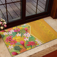 Africa Tropical Flowers Rubber Doormat Yellow Version - Wonder Print Shop