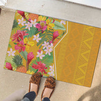 Africa Tropical Flowers Rubber Doormat Yellow Version - Wonder Print Shop